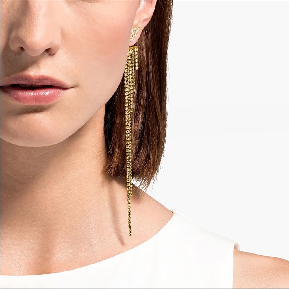 SOLD ❌ Swarovski Gold Dangle Earrings Wings Wonder Woman